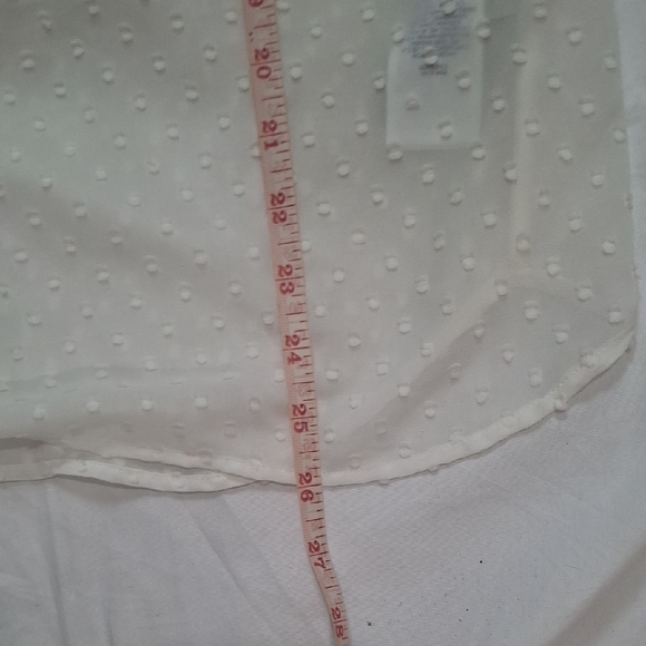 NEW Chaps wome's Ivory Sheer Polka Dot Blouse Size M - Picture 8 of 9